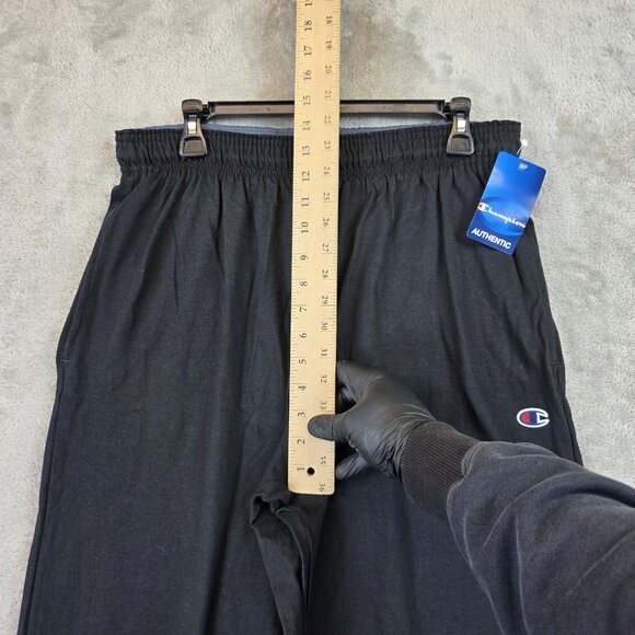 Champion Pants Mens Large Black Lounge Sweatpants Embroidered Logo 100% Cotton - Picture 5 of 12